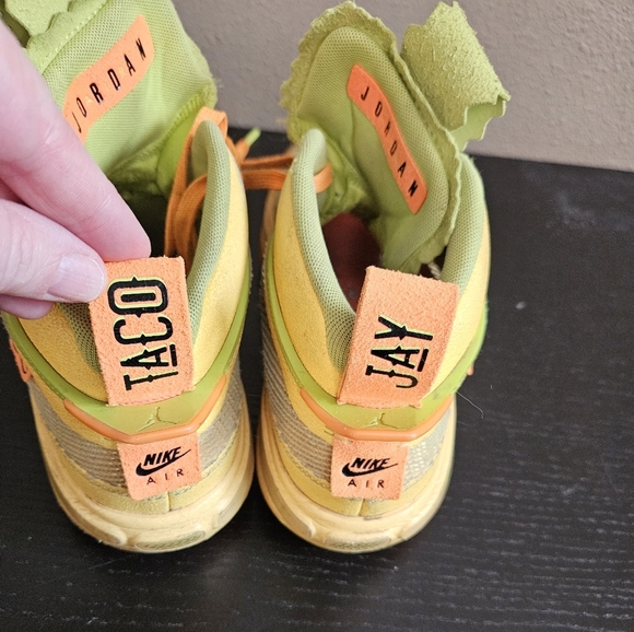 Nike Air Taco Jay Men's Bright Yellow and Orange Sneakers. Size 8 - Picture 7 of 9